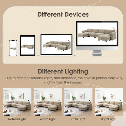 Divano componibile modulare da 140 pollici