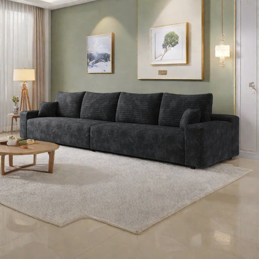 Divano a 5 posti 140Foam - Divano a nuvola in velluto a coste con poltrona reclinabile e schiuma ad alta resilienza