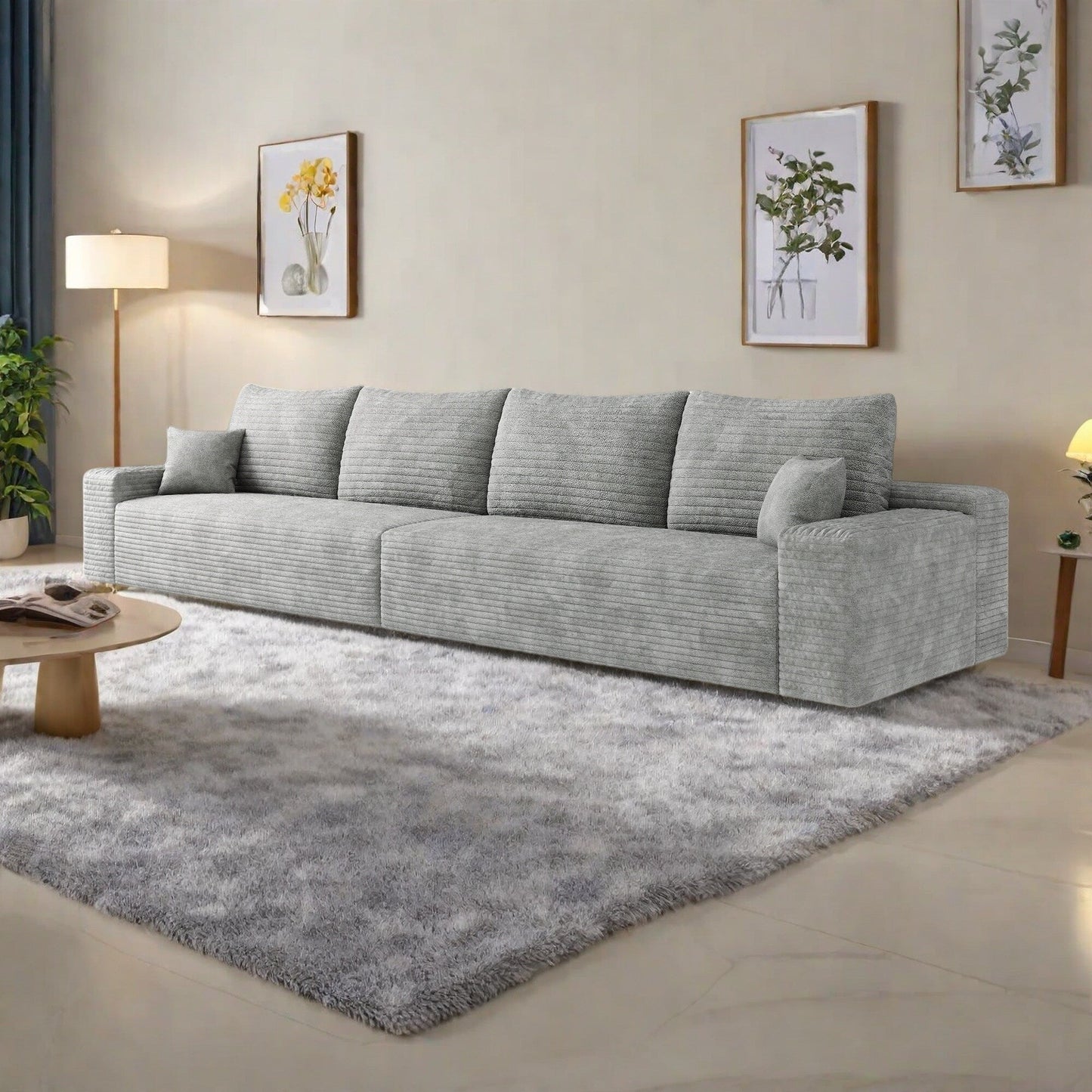 Divano a 5 posti 140Foam - Divano a nuvola in velluto a coste con poltrona reclinabile e schiuma ad alta resilienza