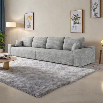 Divano a 5 posti 140Foam - Divano a nuvola in velluto a coste con poltrona reclinabile e schiuma ad alta resilienza