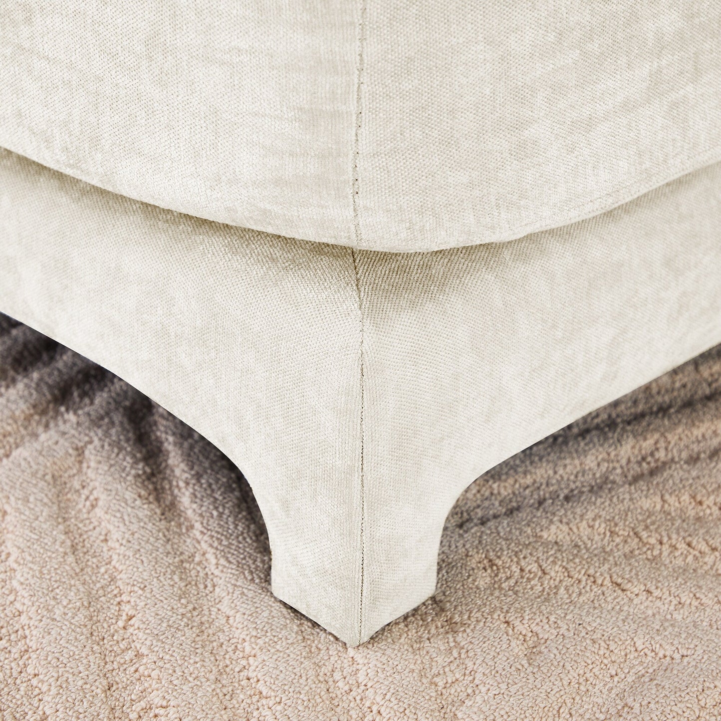 Divano 141.7 Chenille 6 posti con base ergonomica in legno, spugna ad alta resilienza per soggiorno