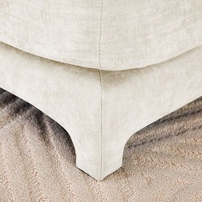 Divano 141.7 Chenille 6 posti con base ergonomica in legno, spugna ad alta resilienza per soggiorno