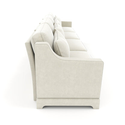 Divano 141.7 Chenille 6 posti con base ergonomica in legno, spugna ad alta resilienza per soggiorno