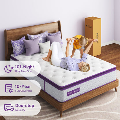 Materasso Pillow Top 14 Medium Firm - Schiuma di carbone di bambù, supporto a 5 zone, certificato CertiPUR-US?