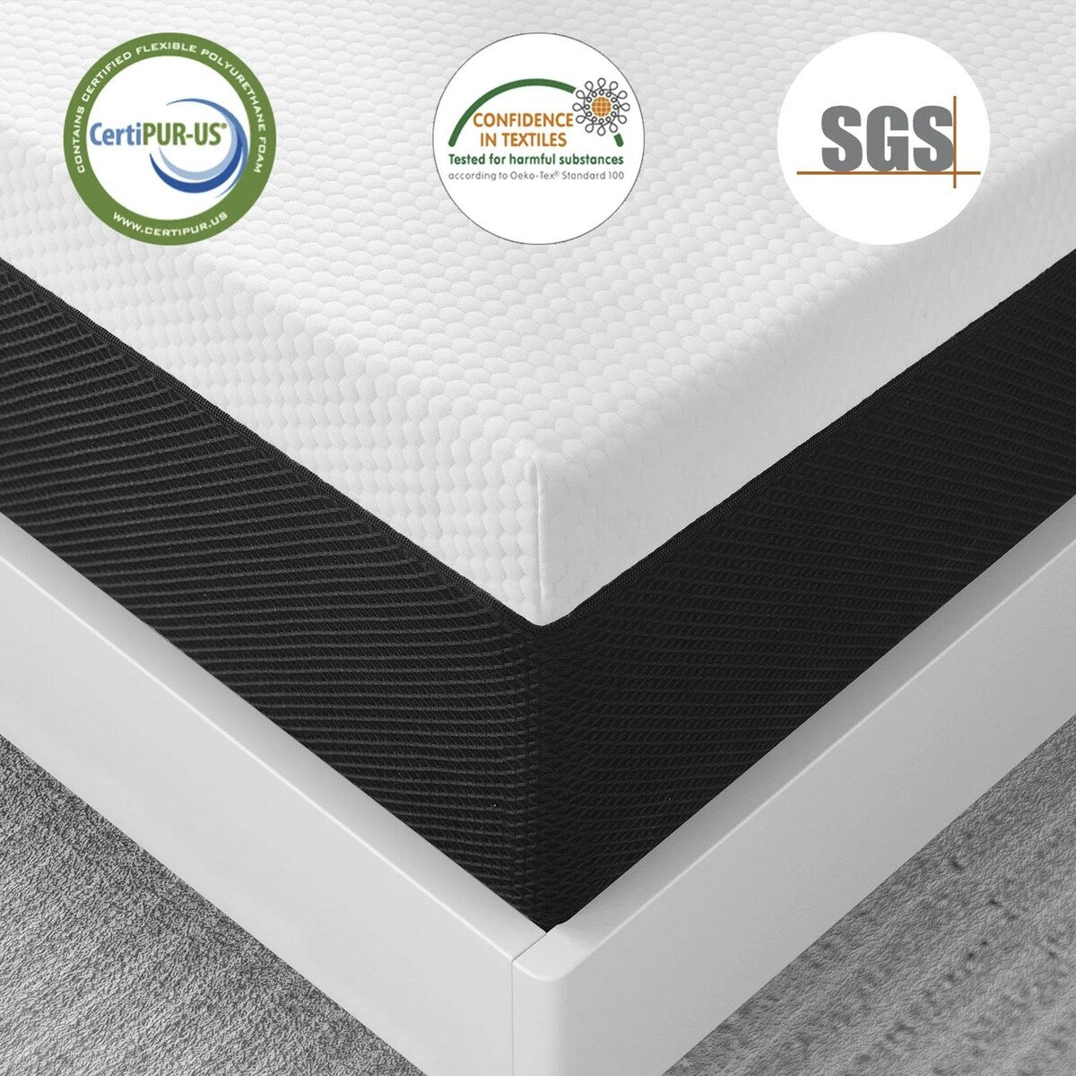 Materasso in memory foam con 14 gel morbidi con garanzia di 10 anni e certificazione CertiPUR-US e silenzioso