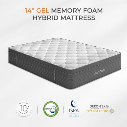 Materasso ibrido in memory foam da 14'' in una scatola