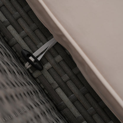 Set di 15 divani da giardino in vimini con braciere e tavolo