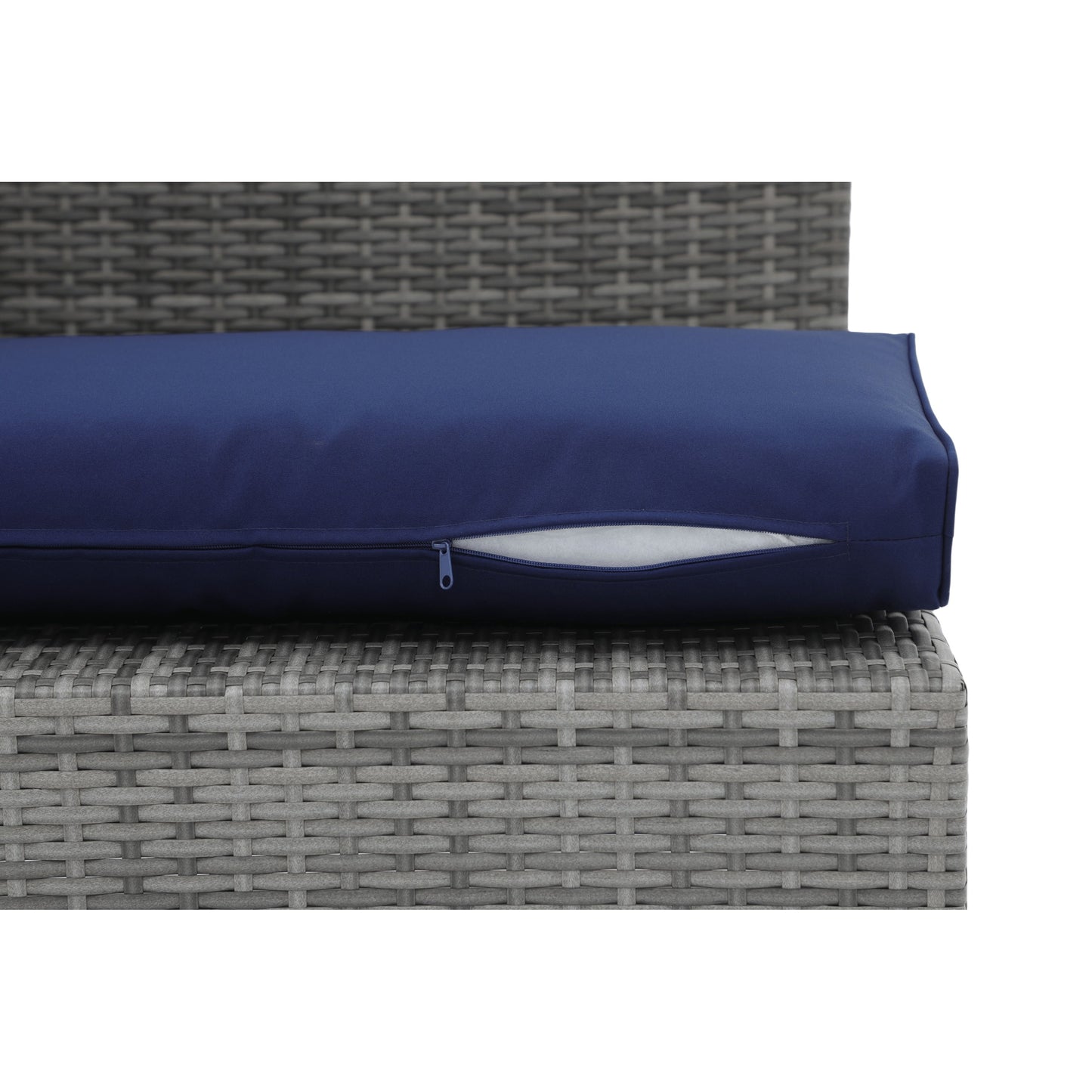 Set di 15 divani da giardino in vimini con braciere e tavolo