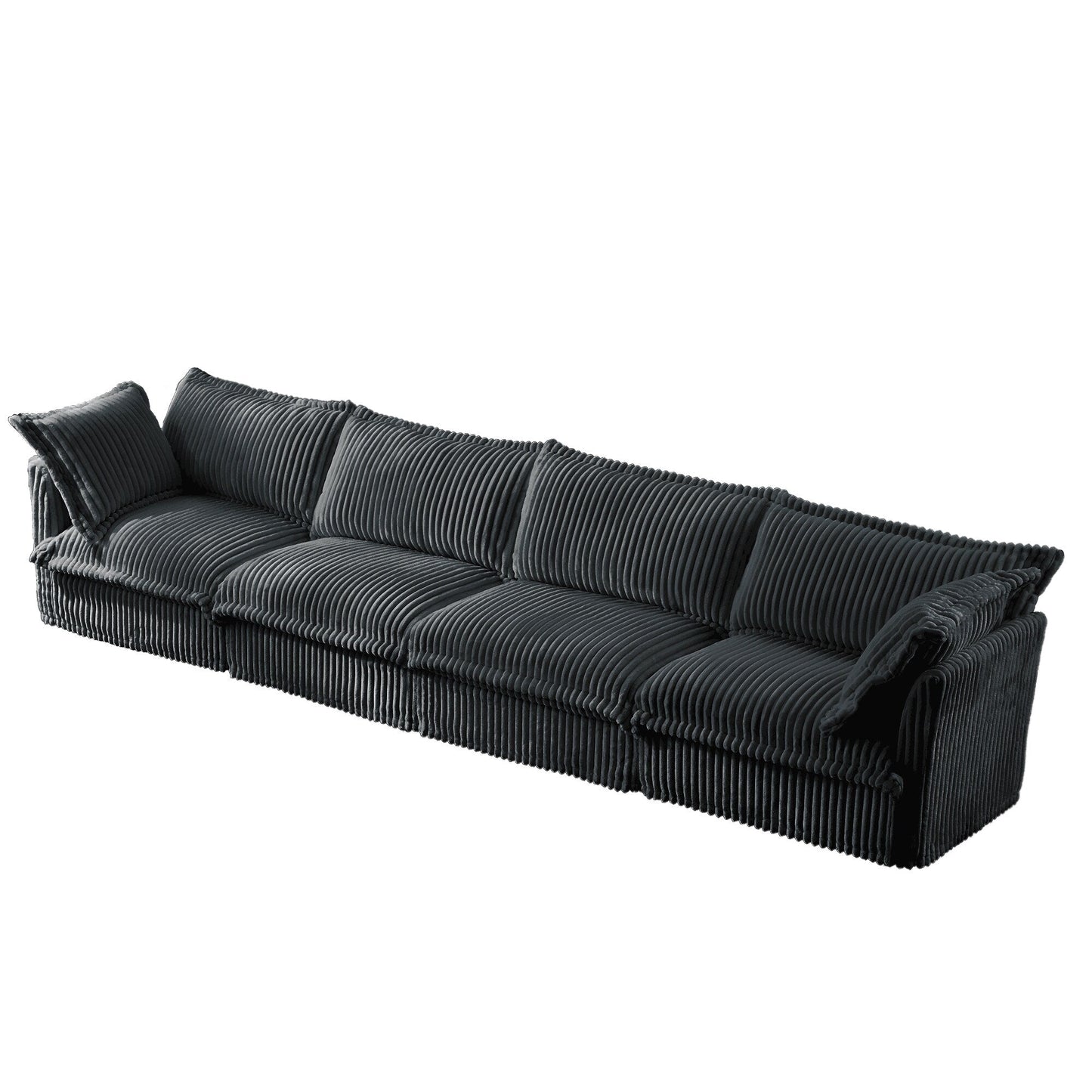 Divano 5 posti in velluto a coste 156.6 profondo per soggiorno e camera da letto