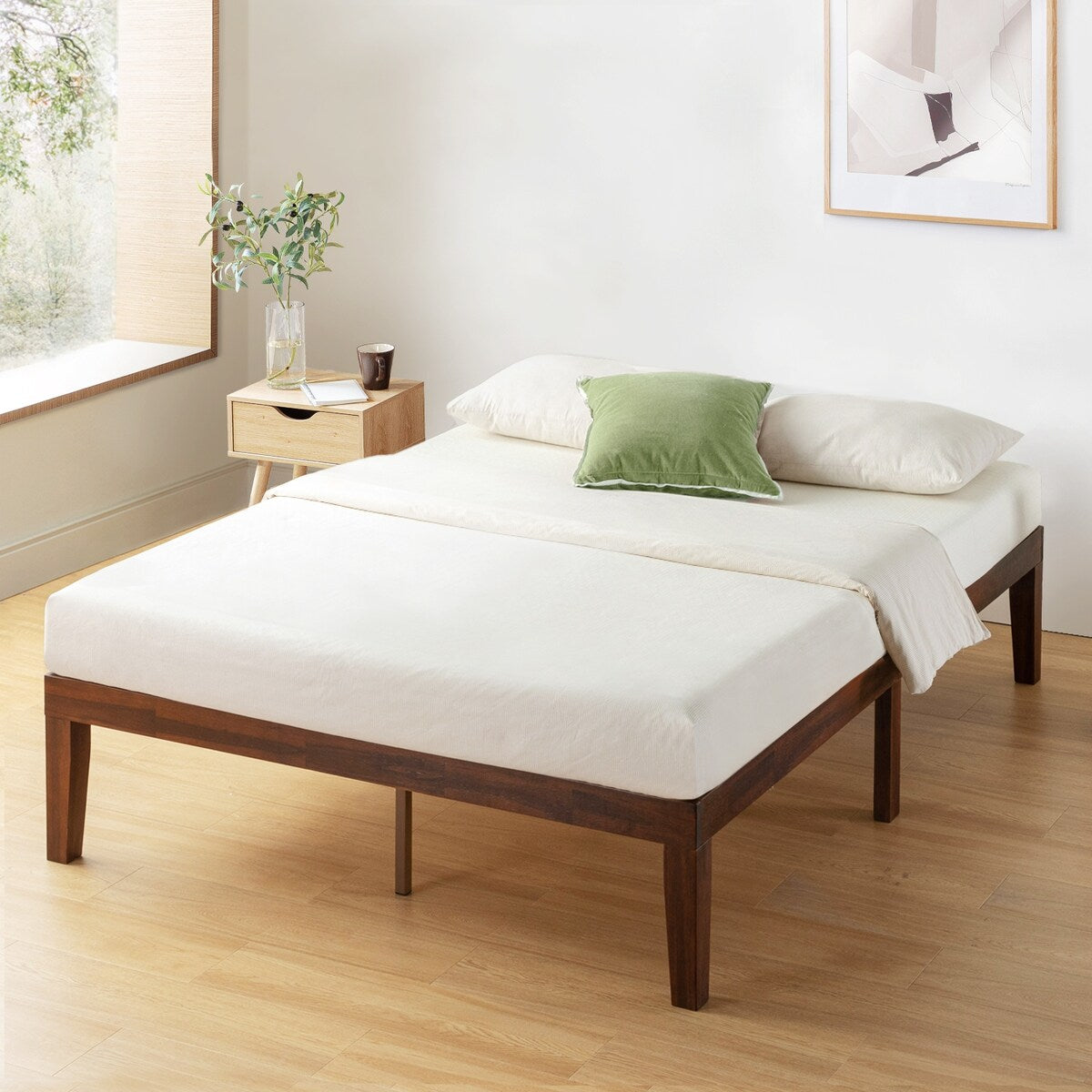 Struttura letto in legno massello classico da 16 pollici in più finiture