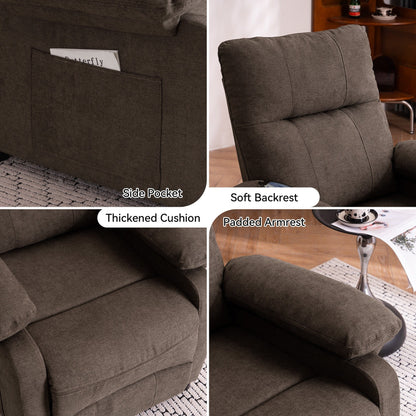 Poltrona reclinabile a 160° per anziani - Poltrona reclinabile elettrica con massaggio riscaldato a 8 punti, morbido tessuto in ciniglia