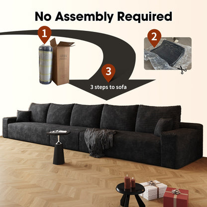 Divano 168Foam a 6 posti - Divano a nuvola in velluto a coste con poltrona reclinabile e schiuma ad alta resilienza