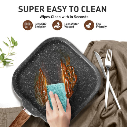 Set di pentole e padelle antiaderenti in granito da 17 pezzi