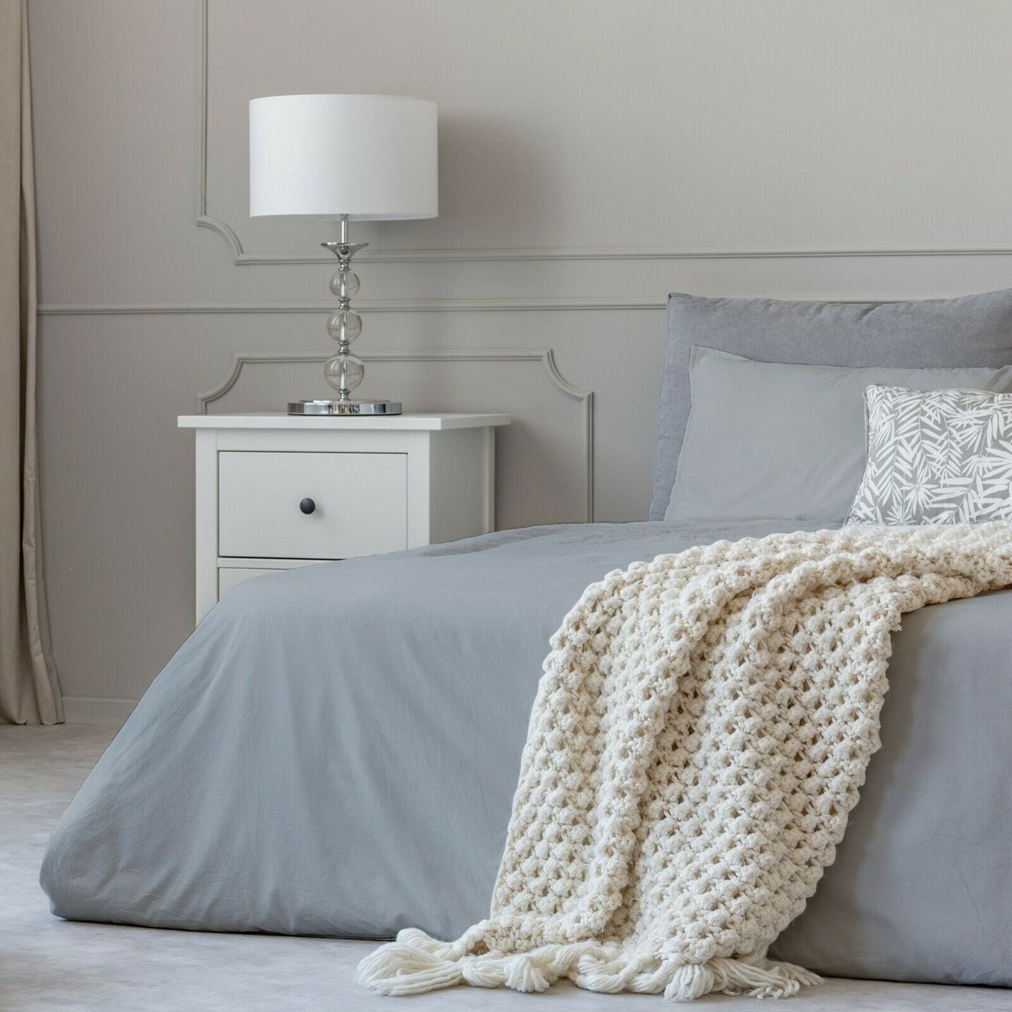 Set di lenzuola in cotone effetto 1800 con federe con tasca profonda, tutte le misure