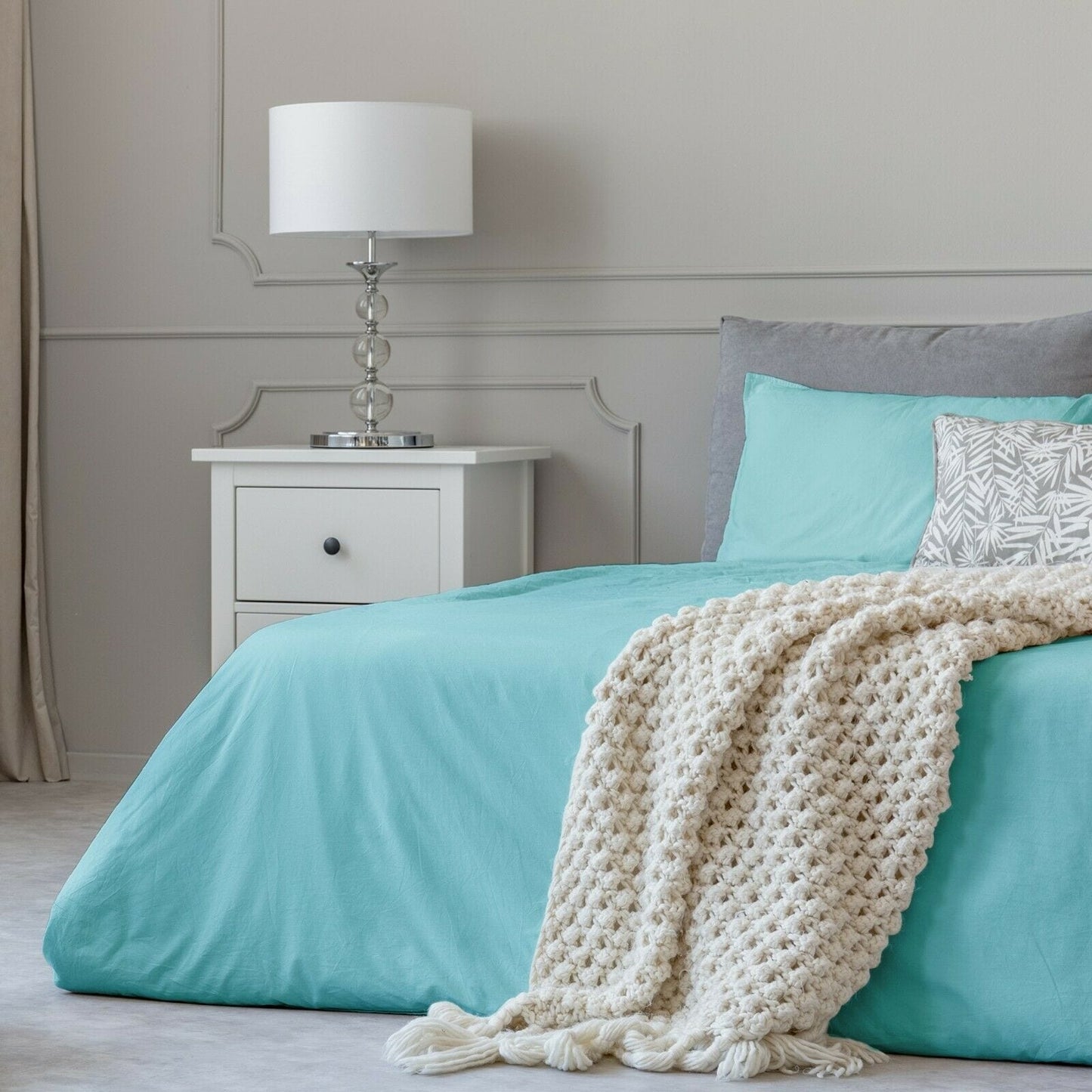 Set di lenzuola in cotone effetto 1800 con federe con tasca profonda, tutte le misure