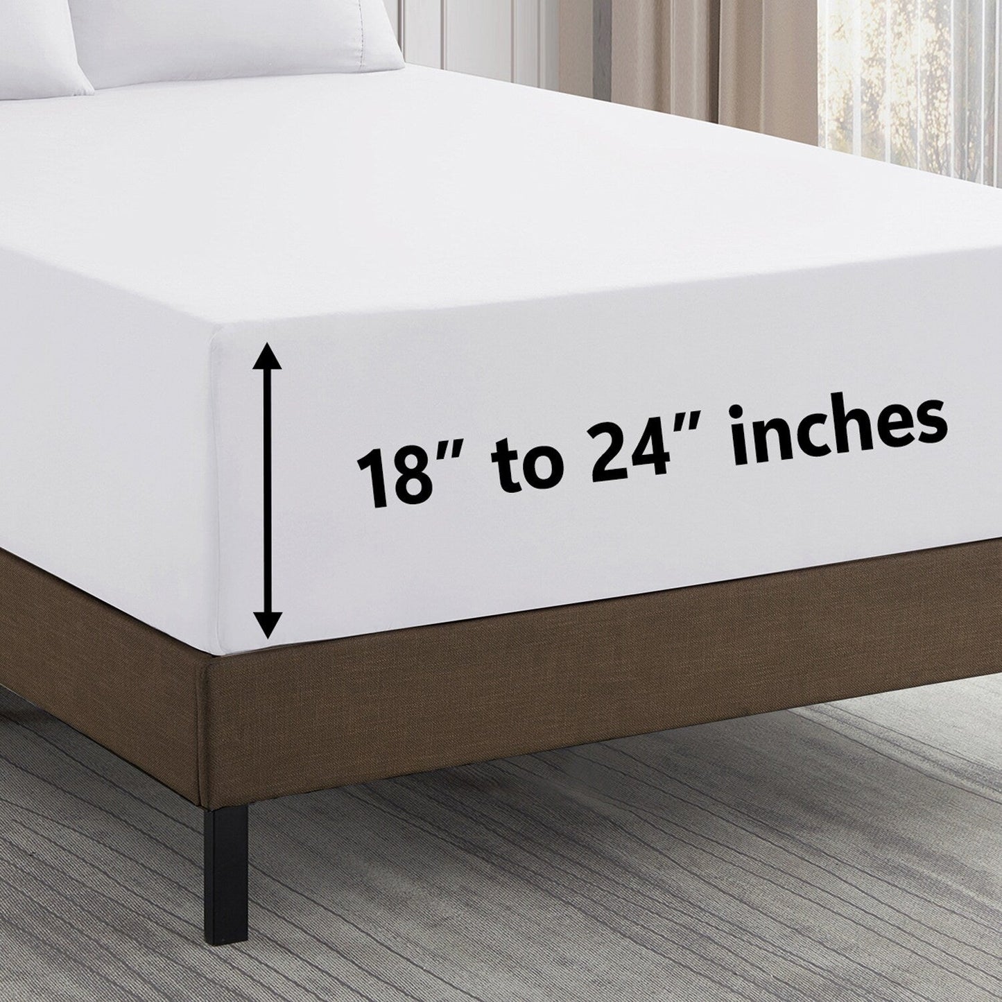 Set di lenzuola extra profonde da 24 tasche, 6 pezzi, serie 1500