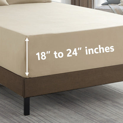 Set di lenzuola extra profonde da 24 tasche, 6 pezzi, serie 1500