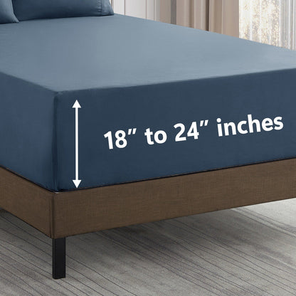 Set di lenzuola extra profonde da 24 tasche, 6 pezzi, serie 1500