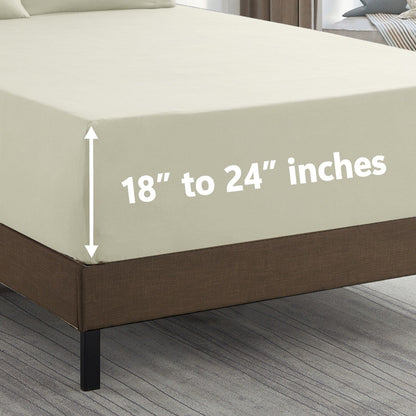 Set di lenzuola extra profonde da 24 tasche, 6 pezzi, serie 1500