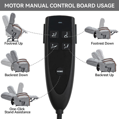 Poltrona reclinabile elettrica a 180° con massaggio e calore, braccioli in legno massello