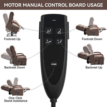 Poltrona reclinabile elettrica a 180° con massaggio e calore, braccioli in legno massello