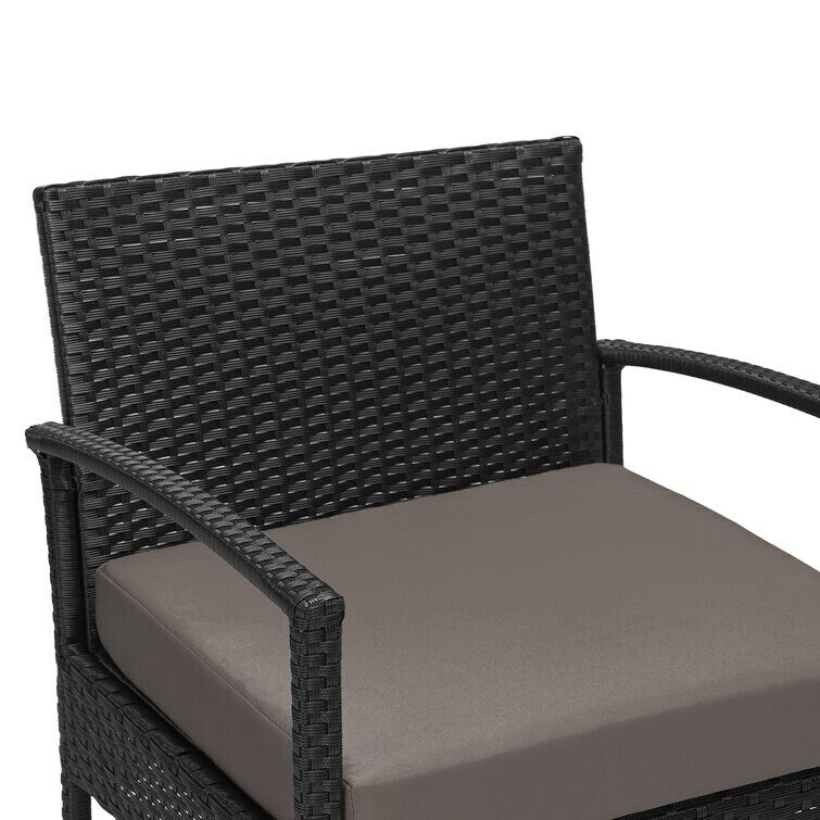 Gruppo di posti a sedere per esterni per 2 persone con cuscini