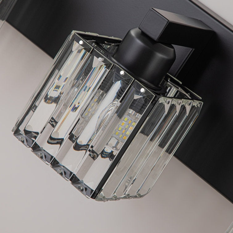 Applique da parete per mobiletto da bagno a 2/3/4/5 luci con paralume in cristallo