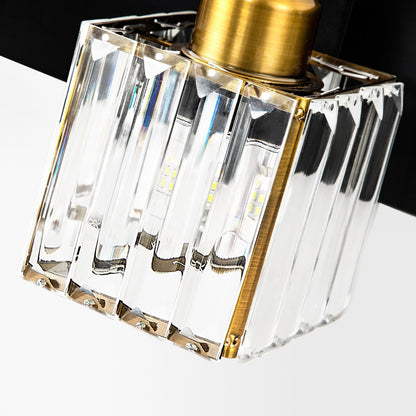 Applique da parete per mobiletto da bagno a 2/3/4/5 luci con paralume in cristallo