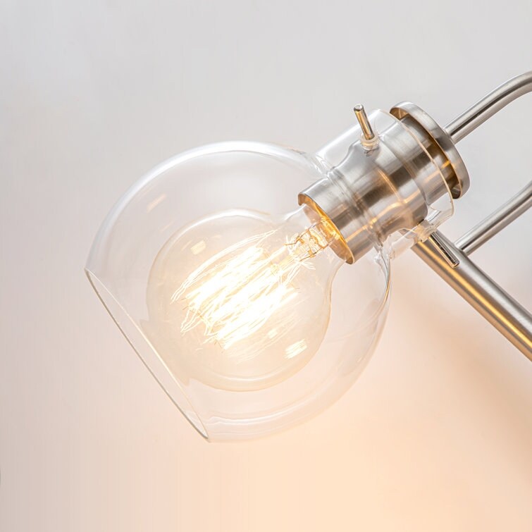 Applique da parete per mobiletto da bagno a 2/3 luci con paralume in vetro