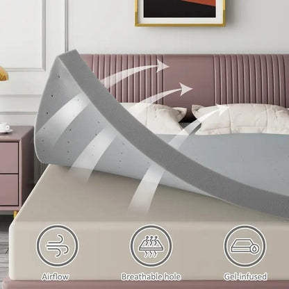 Materasso King Size Extra Firm in schiuma da 2 pollici con supporto lombare ad alta densità CertiPUR