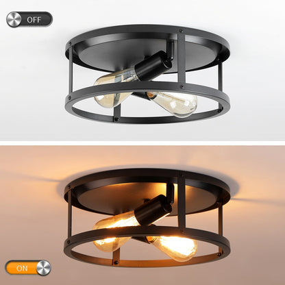 Plafoniera a filo da 2 luci stile fattoria - Confezione da 2