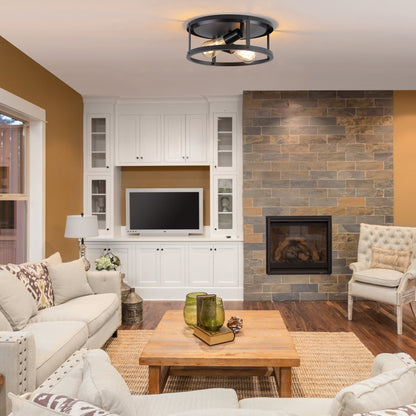 Plafoniera a filo da 2 luci stile fattoria - Confezione da 2