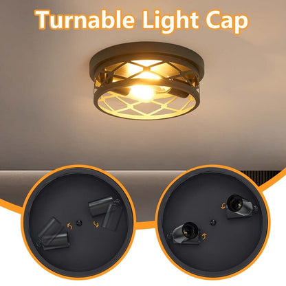 Plafoniera a filo da 2 luci stile fattoria - Confezione da 2