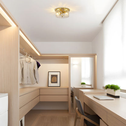 Plafoniera a filo a 2 luci con vetro martellato trasparente