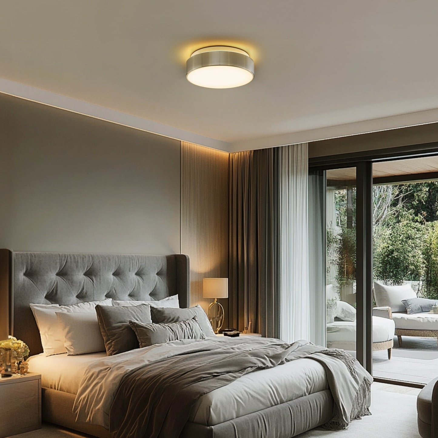 Plafoniera a filo a 2 luci con paralume in vetro smerigliato - 12,0 pollici LX 12,0 pollici WX 3,5 pollici H