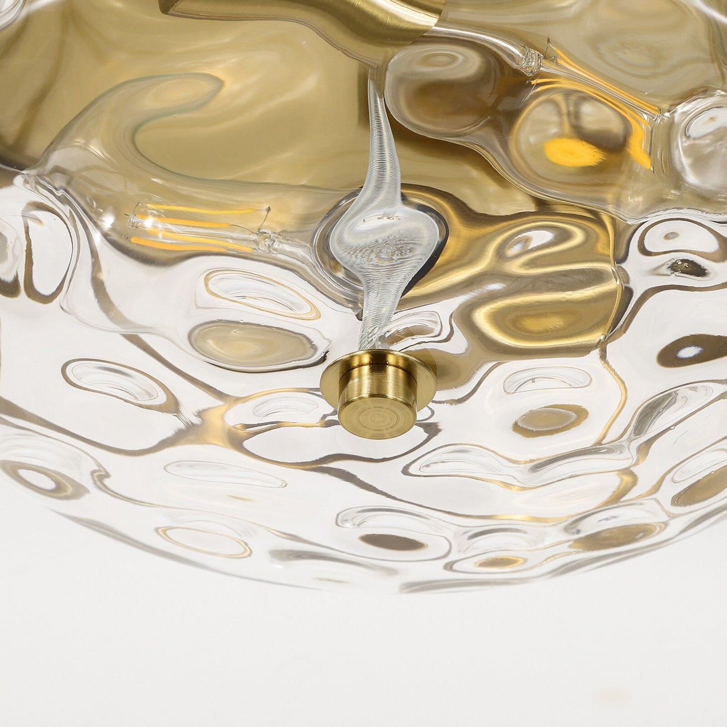 Plafoniera in vetro a 2 luci con montaggio a filo e struttura in metallo