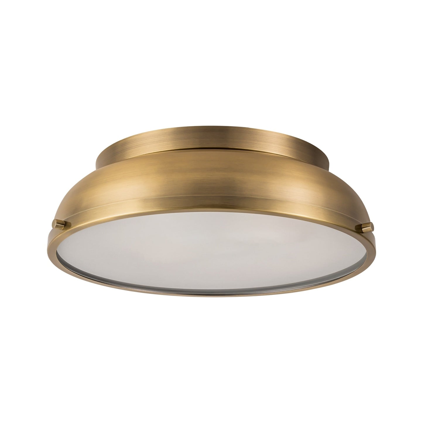 Plafoniere a soffitto a filo con cupola cilindrica in vetro smerigliato color bronzo invecchiato, 2 luci, stile Mid-Century Modern - Bronzo invecchiato