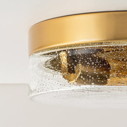 Lampada da soffitto a 2 luci moderna in stile fattoria, con cupola in vetro trasparente con semi/bolle