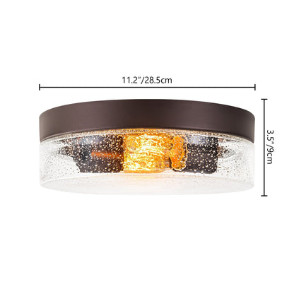 Lampada da soffitto a 2 luci moderna in stile fattoria, con cupola in vetro trasparente con semi/bolle