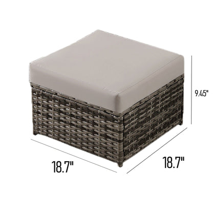 Pouf da giardino in vimini da 2 pezzi - Liquidazione