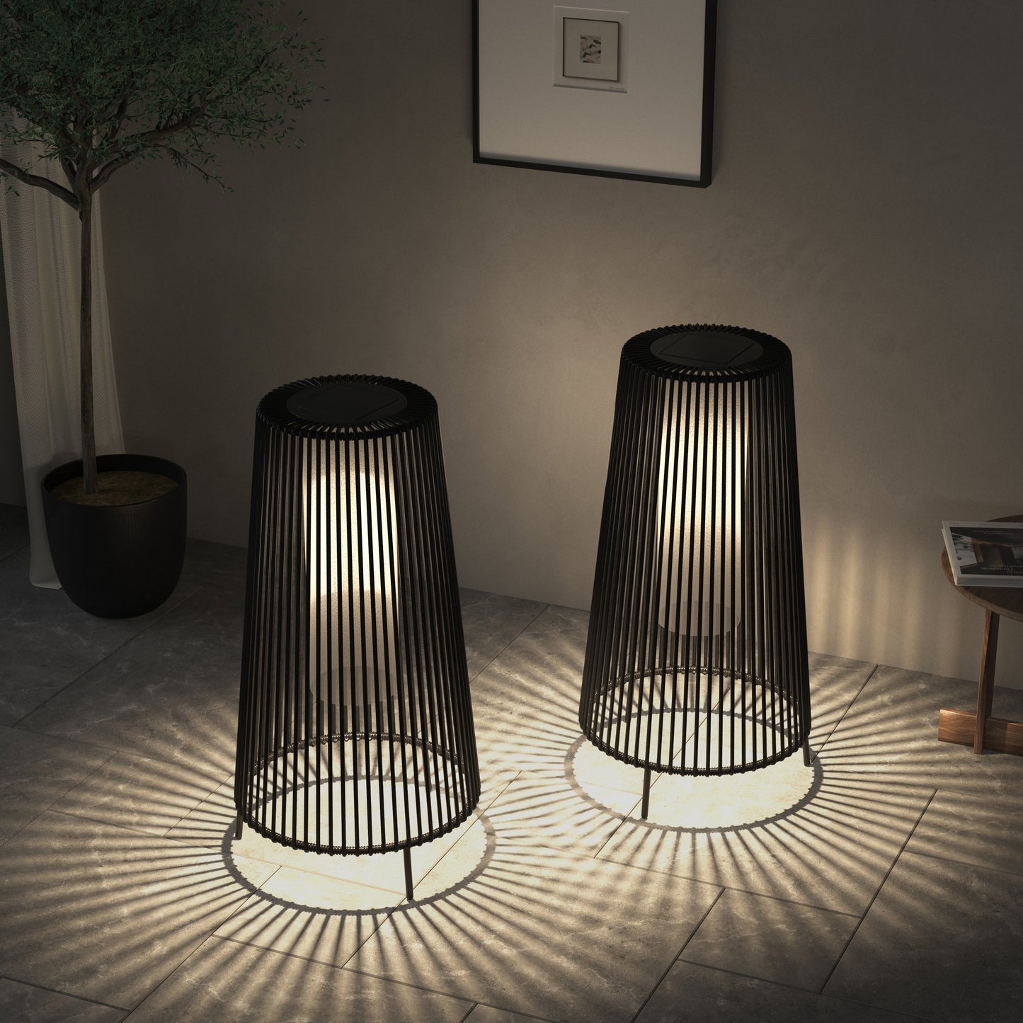 Confezione da 2 lampade da terra solari per esterni