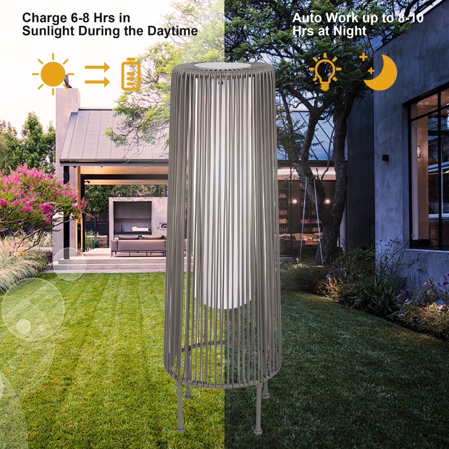 Confezione da 2 lampade da terra solari per esterni