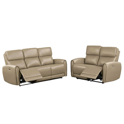 Set di divani elettrici imbottiti da 2 pezzi con porte di ricarica USB