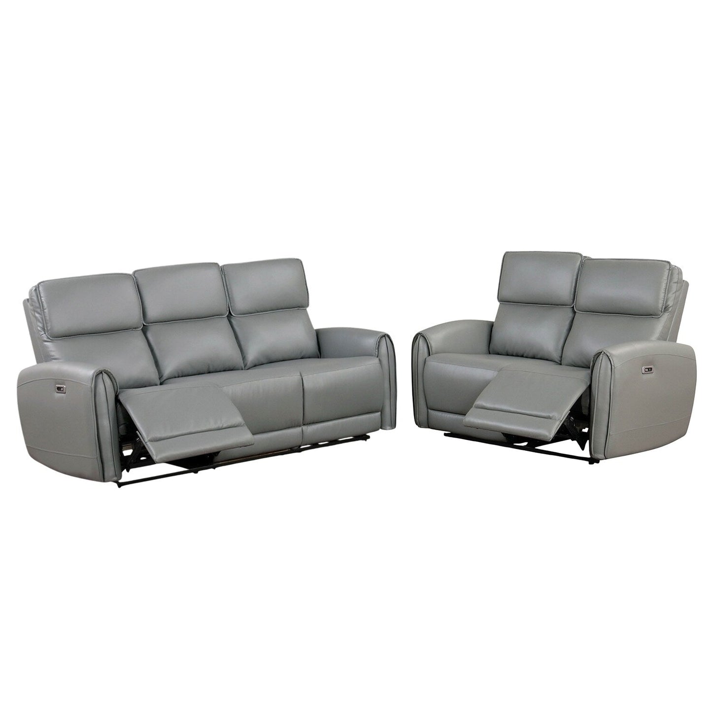 Set di divani elettrici imbottiti da 2 pezzi con porte di ricarica USB