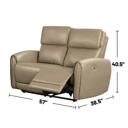 Set di divani elettrici imbottiti da 2 pezzi con porte di ricarica USB