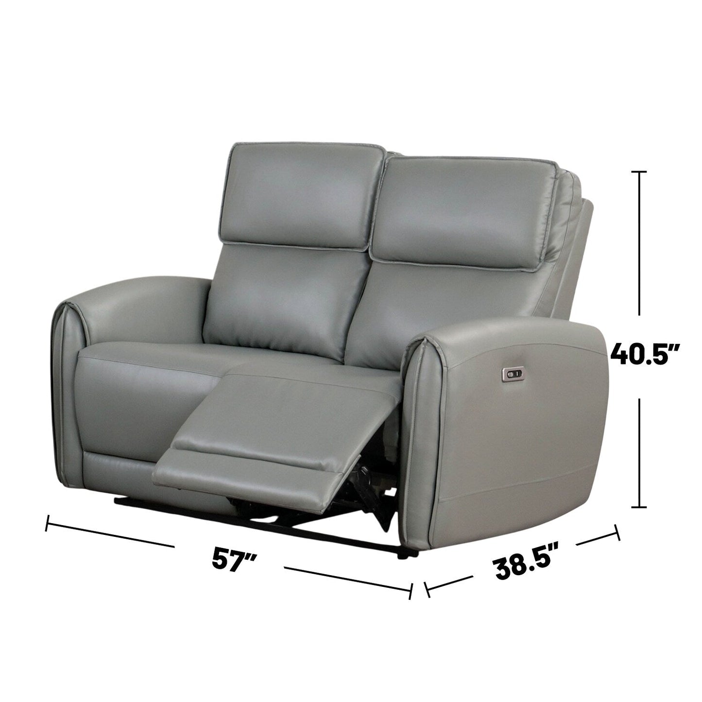 Set di divani elettrici imbottiti da 2 pezzi con porte di ricarica USB