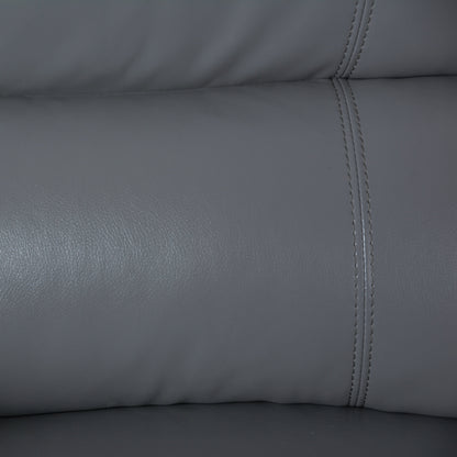 Set di divani da soggiorno reclinabili manuali classici in similpelle, 2 pezzi, con consolle e portabicchieri