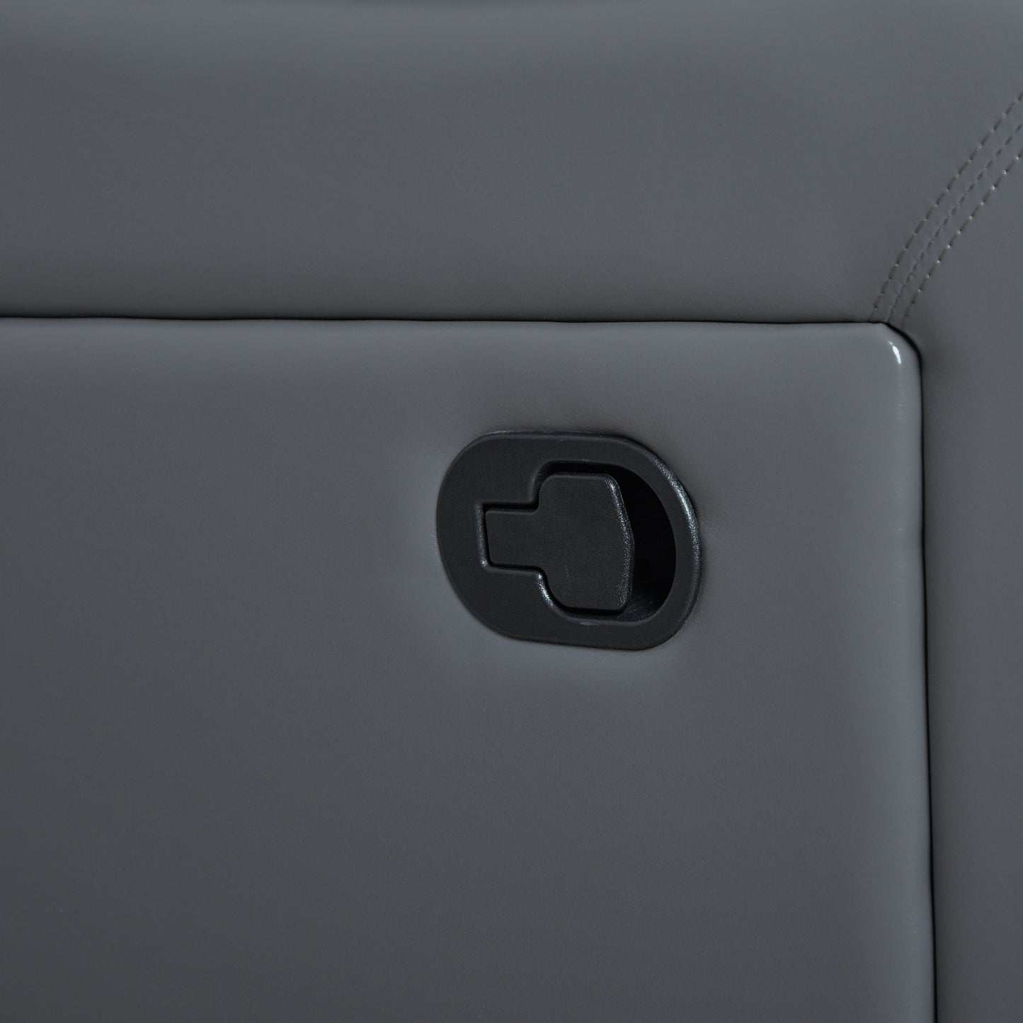 Set di divani da soggiorno reclinabili manuali classici in similpelle, 2 pezzi, con consolle e portabicchieri