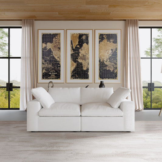 Divano a 2 posti con cuscini per soggiorno