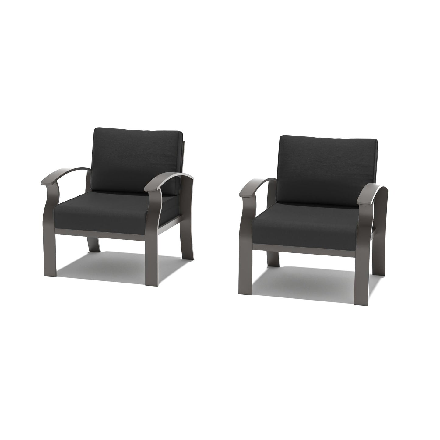 Divani e sedie da esterno in alluminio a 2 posti con cuscini neri